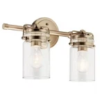 Kichler Brinley 15.75 In. 2-LIGHT Champagne Bronze Vintage Bathroom Vanity. Fixed Price $71.99.