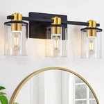 3 Light Bathroom Vanity Over Mirror, Modern Wall Sconce With Glass Shade. Fixed Price $39.50.