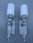 Lot Of Pieces Uttermost Campania 1 Light Carved Glass Sconces (22486). Fixed Price $247.80.