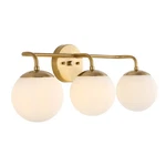 Jonathan JYL3536A Midcentury 3-LIGHT Globe Vanity Light, 25" Brass Gold Wall. Fixed Price $115.28.