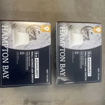 2 Hampton Bay Ashurst Brushed Nickel Wall 1-LIGHT Sconces With Switch 1007175043. Fixed Price $29.44.