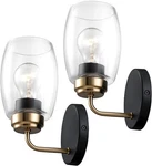 2PCS Champagne Glass Shade Hamilyeah Black Gold Wall Sconce Lighting Fixtures. Fixed Price $15.29.