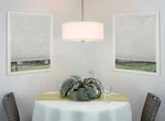 18" Modern 3-LIGHT Drum Pendant Chandelier White Shade Ceiling Lamp Brass Nickel. Fixed Price $68.00.