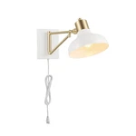 Globe Electric 51344 1-LIGHT Plug-in Or Hardwire Swing 5.75", White And Brass. Fixed Price $86.99.