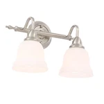 World Imports 2-LIGHT Satin Nickel Bath Bar. Fixed Price $49.99.