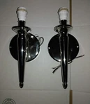 2 Nickle Plated Brass Bathroom Wall Sconces Lights. Fixed Price $105.95.