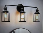 Cedar Hill 24 In. 3-LIGHT Black Industrial Vanity With Metal Cage Wall Sconce. Fixed Price $47.45.