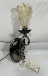 Nos Framburg Liebestraum 1 Light Wall Sconce Italian Piastra Glass Shade Prisms. Fixed Price $64.00.