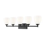 Z-lite Oren Light Vanity, Black/matte Opal 7004-5V-MB. Fixed Price $275.40.