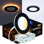 Cycevsun 16 Pack 4 Inch Recessed Lights Black Canless Wafer Soffit. Fixed Price $299.99.
