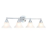 Asten 4-LIGHT Chrome Vanity With Opal Etched Glass Shades By World Import. Fixed Price $79.90.
