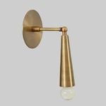 Mid Century Modern Brass Wall Sconce, Cone Lamp, Adjustable Arm Light. Fixed Price $139.00.