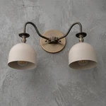 Vanity Lights Light-double Wall Sconce-brass Light-white Dome Lamp Unique. Fixed Price $181.99.