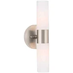 Duo 14" Modern Bathroom Vanity Sconce 2-LIGHT Brass Gold Frosted Glass Ul. Fixed Price $39.96.