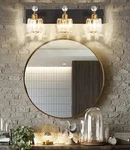 Presde Crystal 3 Bathroom Vanity Lights Black And Gold. Fixed Price $50.00.