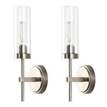 Wilon Bathroom Wall Sconces Set Of 2, Brushed Nickel Vanity Lights W/clear Glass. Fixed Price $42.75.