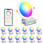 Smart Recessed Lighting 4 Inch Rgbcw Color Changing 12W Ceiling. Fixed Price $145.68.