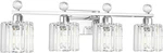 Elegant Chrome 4-LIGHT Crystal Vanity Wall Sconce For Bathroom & Living. Fixed Price $166.99.