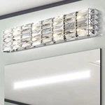 Jonathan Evelyn Crystal Rectangle 31.75 In. 4-LIGHT Chrome Iron Vanity. Fixed Price $109.50.