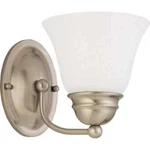 Satco 1-LIGHT Brushed Nickel Vanity With Frosted White Glass. Fixed Price $17.95.
