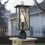 Lnc Modern 16.5" 1-LIGHT Black Outdoor Post With Geometric Textured Glass. Fixed Price $25.99.