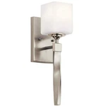 Kichler Marette 1-LIGHT Brushed Nickel Sconce W/ Satin Etched Glass Shade. Fixed Price $45.00.