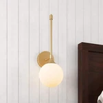 Aiwen Modern 5.9 In. 1-LIGHT Gold Globe Armed Wall Sconce Lamp With White. Fixed Price $34.90.