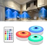 Puck Lights With Remote,under Cabinet Led Lighting,rgb Wireless Rechargeable. Fixed Price $49.99.