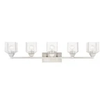 Livex Aragon Light Vanity Sconce, Brushed Nickel/clear Seeded 10385-91. Fixed Price $449.96.