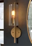 Uolfin 17IN H. Modern Cylinder Wall Sconce 1-LIGHT Large Brass Gold New !. Fixed Price $31.40.