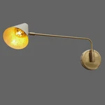 Mid-century Modern Swing Arm Wall Lamp, Stilnovo White Brass Sconce. Fixed Price $187.25.