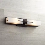 Midtown Modern Wall Bronze Hardwired 4 1/2" 2-LIGHT Fixture White Glass. Fixed Price $329.99.