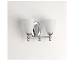 Hampton Bay Solomone 13.4" 2-LIGHT Polished Chrome Bathroom Vanity Fixture. Fixed Price $29.90.