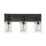 Hampton Bay Regan 21 In. 3-LIGHT Espresso Bronze Vanity With Clear Glass. Fixed Price $47.45.