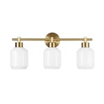 Cannes Vanity Light Fixture Brass Opal Glass Shades 3 Bulb Modern Glam Design. Fixed Price $100.49.