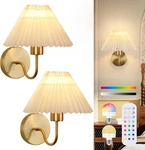Rgb Battery Operated Wall Sconces Set Of 2 With Remote - Golden Accent Lights. Fixed Price $94.99.