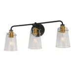 Forte Lighting Ronna 23.5" Bath Vanity, Black/gold/clear 5118-03-62. Fixed Price $87.42.