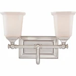 Quoizel NL8602BN Two Light Vanity Bath Fixture, Brushed Nickel Finish. Fixed Price $187.78.