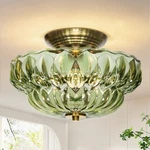 Oykyohei Semi Flush Mount Ceiling LIGHT,11IN Vintage Gold Hallway Lights Fixture. Fixed Price $100.46.
