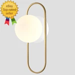 Mid Century Modern Gold Wall Sconces Small Milk Glass Globe Vintage. Fixed Price $66.77.