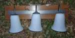 Vanity Frosted Hubbardton Forge Lighting Cherry Base Wrought Iron Wall Sconce. Fixed Price $280.00.