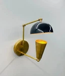 Brass Mid-century Modern Wall Sconce, Stilnovo Style Single Designer Lamp. Fixed Price $169.00.