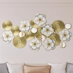 Metal Flower Wall Decor Ivory Plates Mirror Art Rustic Modern Flor.... Fixed Price $86.61.