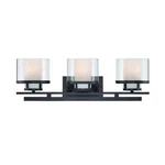 Fusion 24.25 In. 3-LIGHT Biscayne Bronze Mid-century Vanity With Clear And. Fixed Price $141.91.