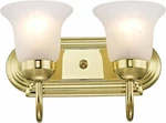 Livex Lighting 1072-02 Riviera 2-LIGHT Bathroom Polished Brass. Fixed Price $20.00.