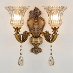 Victorian Floral Wall Mounted Lamp 2 Heads Beveled Crystal Sconce In Brass. Fixed Price $89.90.
