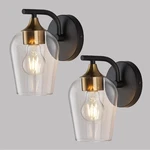 Gold Wall Sconces Set Of 2 With Champagne Glass Shade - Modern Farmhouse Lightin. Fixed Price $100.99.