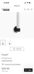 (pair) 2- Kohler Purist Wall Sconce White Black K-32375-SC01-BLL Mounted. Fixed Price $110.00.