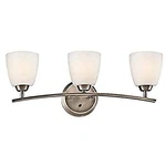 Kichler Granby 45360BPT Vanity Light Satin Etched Cased Opal Glass Br Pewter. Fixed Price $74.25.