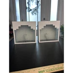 Pair Fredrick Ramond 10 Square Art Deco Glass Block Wall Sconces. Fixed Price $895.00.